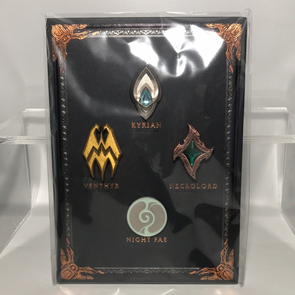 World of Warcraft NEW Shadowlands Covenant Sigils Pin Set Collector's Edition